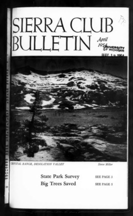 Sierra Club Bulletin 1954 Vol 39 No 4 April cover